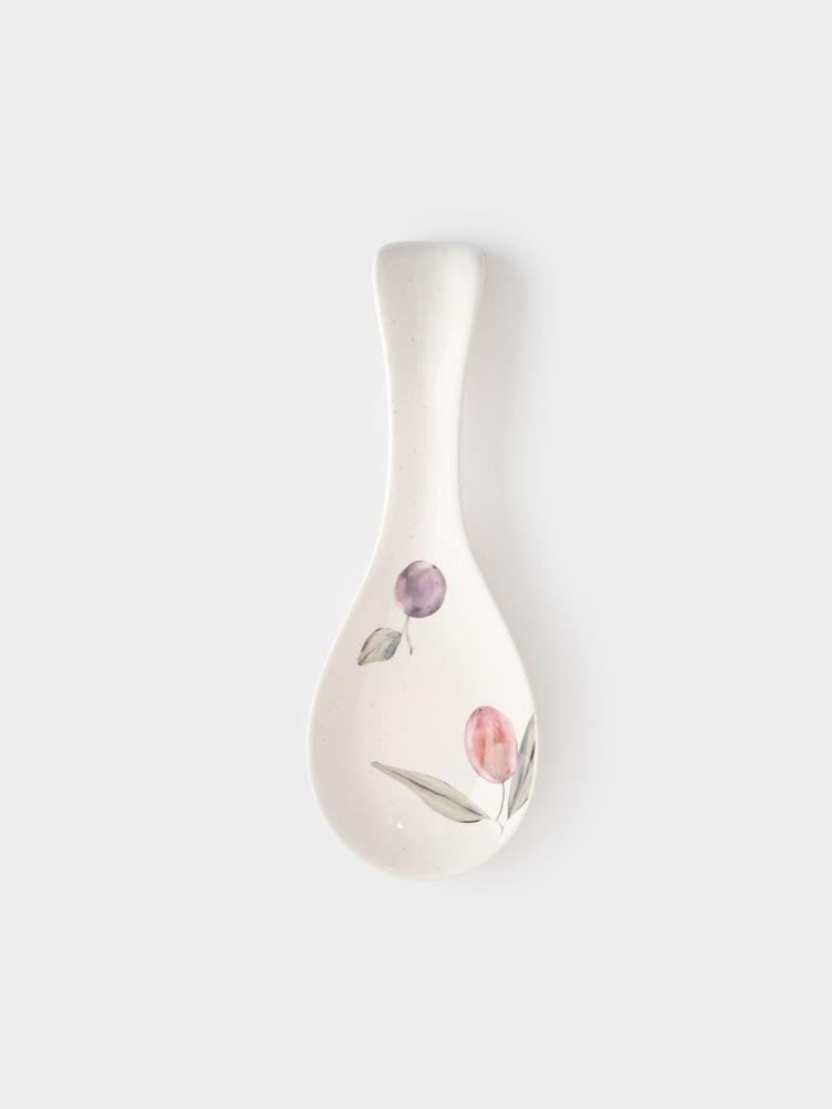 Подставка под ложку, 25 см, керамика, белая, Сливы, Plum Orchard