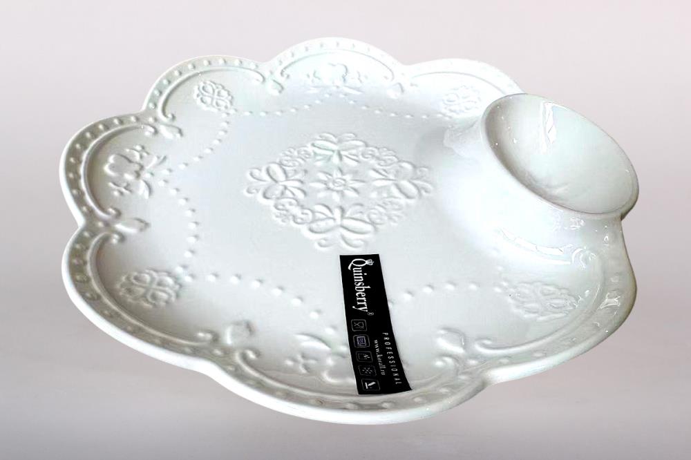 Блюдо сервировочное 25.5х25см с соусницей  кратно 6