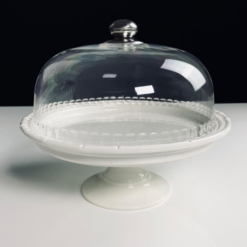 140-179 Тортовница 30см на ножке с крышкой в под.уп.(х6)