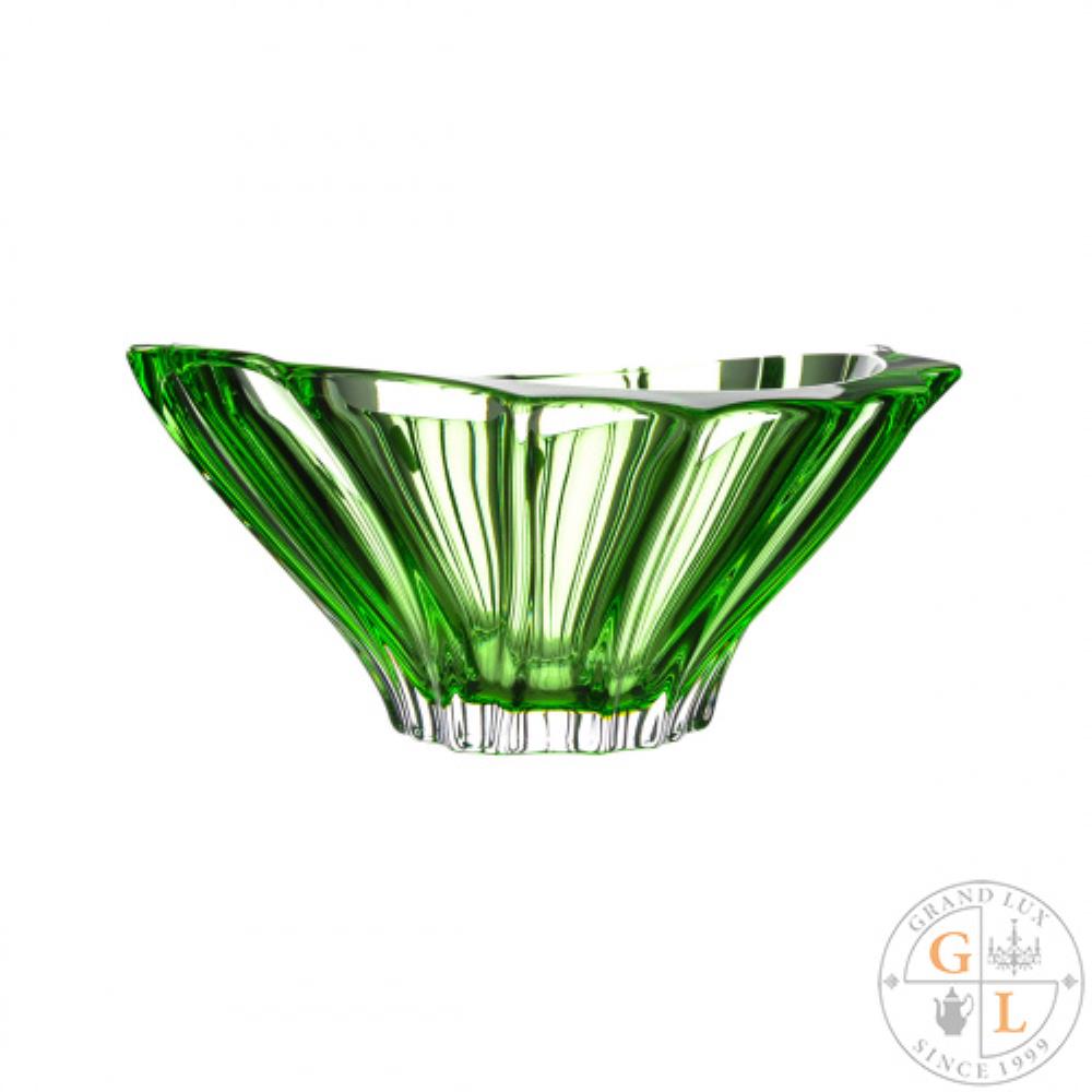 Aurum Crystal Plantica Конфетница 22 см  зелен.