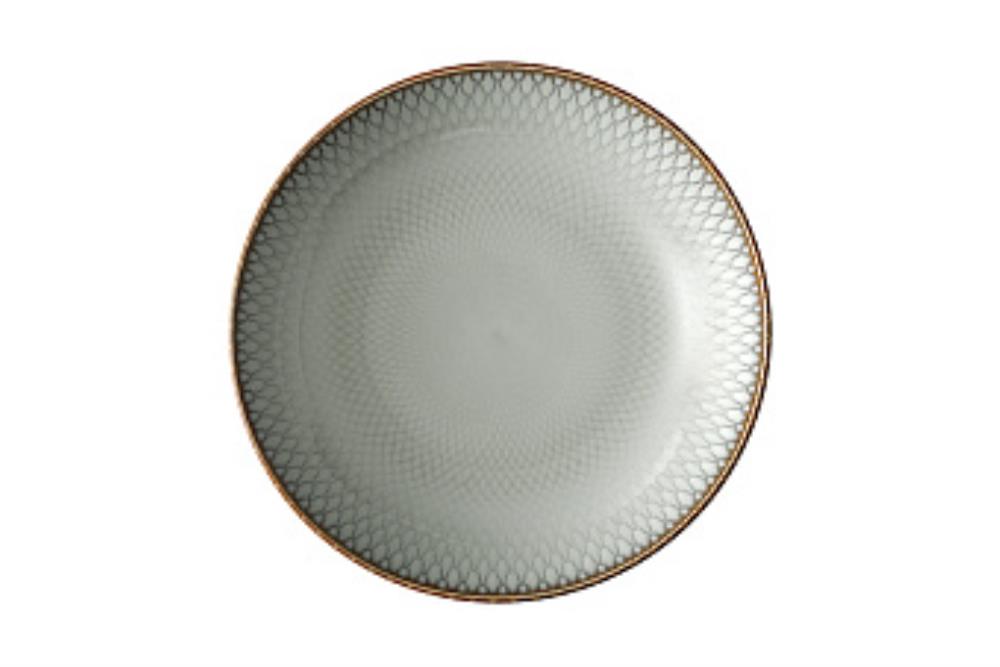 Тарелка суповая, 23х4,5 см, керамика, серо-бежевая, Серые ромбы, Mandala