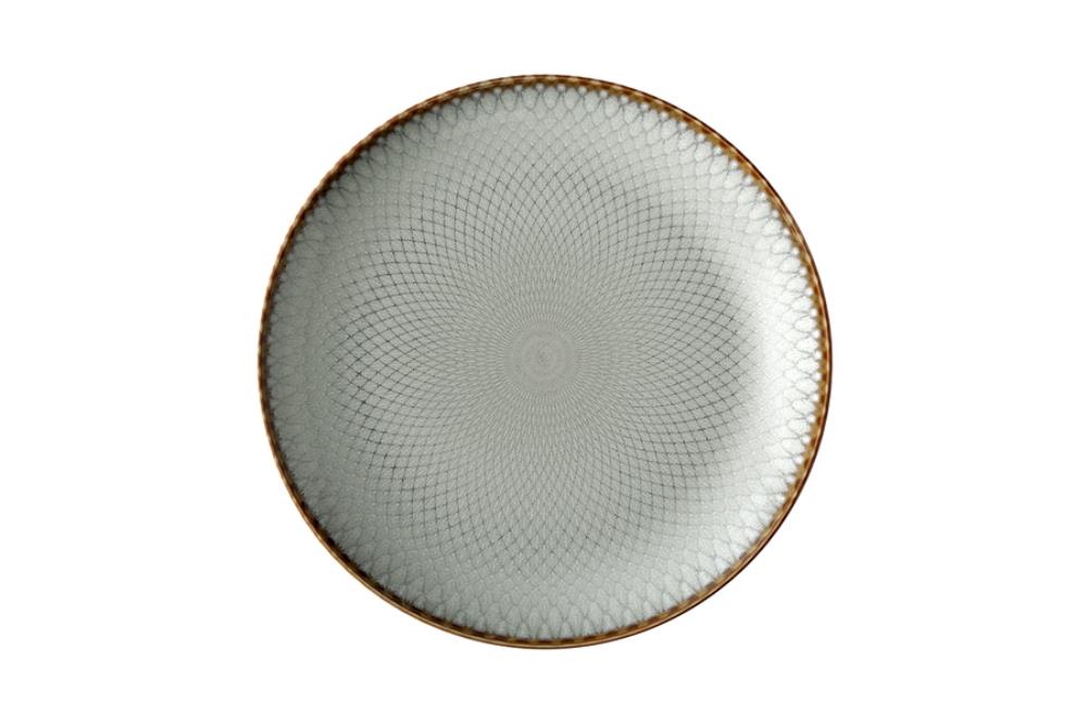 Тарелка закусочная, 20 см, керамика, серо-бежевая, Серые ромбы, Mandala