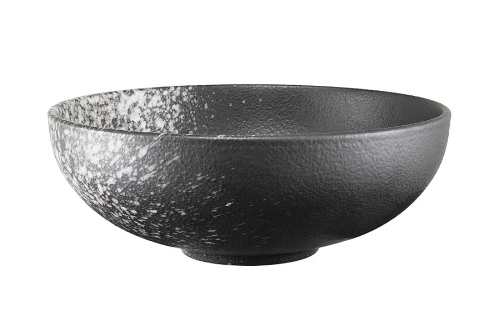 Салатник, 15,5х6 см, 500 мл, фарфор P, черный, в белую крапинку, Caviar Galaxy