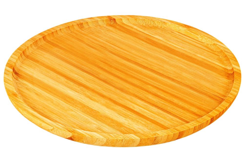 Поднос сервировочный 30*30*2 см, круглый, бамбук