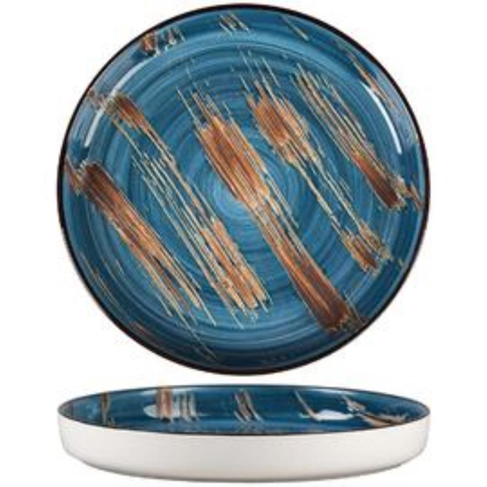 Texture Dark Blue Lines Тарелка с бортом 23 см, h 3 см, P.L. Proff Cuisine