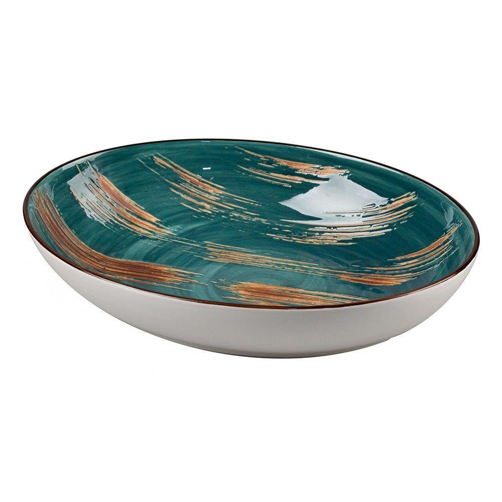 Texture Dark Green Lines Салатник 16*25*6,3 см 700 мл, P.L. Proff Cuisine