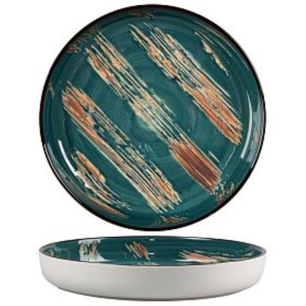 Texture Dark Green Lines Тарелка с бортом d 19,5*2,6 см, P.L. Proff Cuisine /6