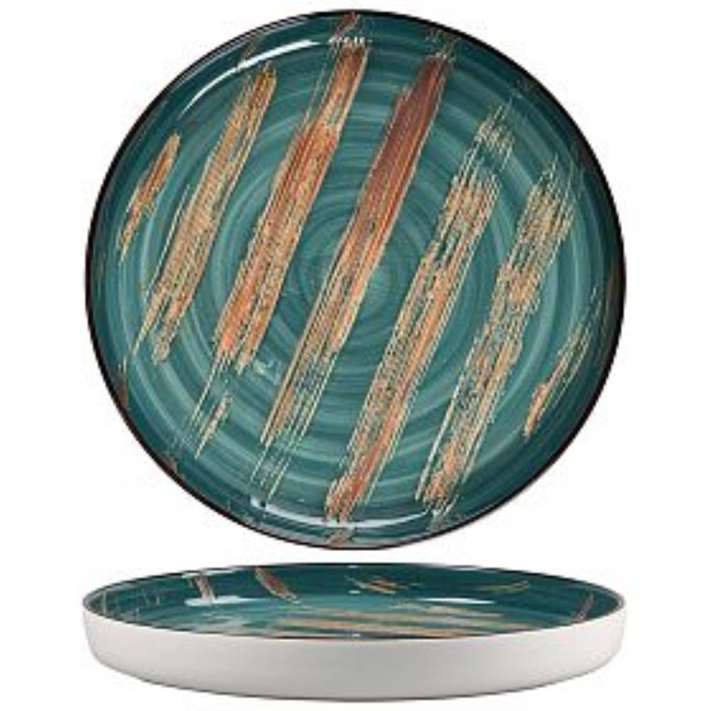 Texture Dark Green Lines Тарелка с бортом d 28*3 см, P.L. Proff Cuisine /1