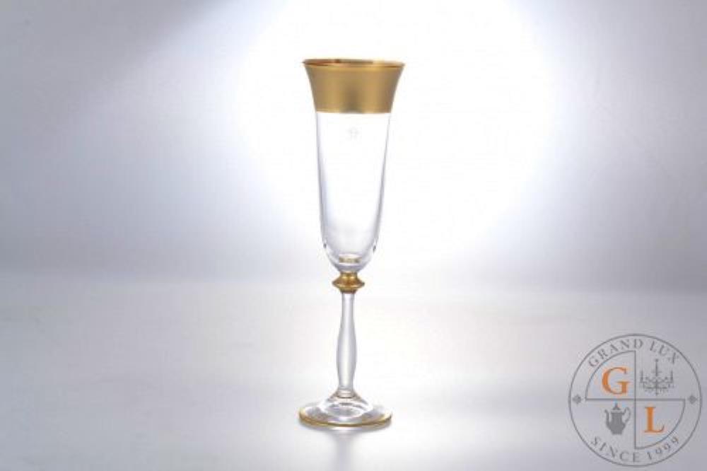Набор фужеров для шампанского AS Crystal Матовая полоса Анжела 190 мл(6 шт)