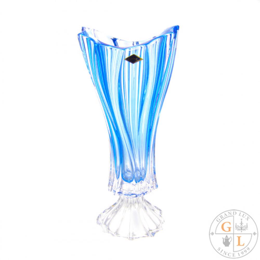 Aurum Crystal Plantica Ваза для цветов 40 см Blue