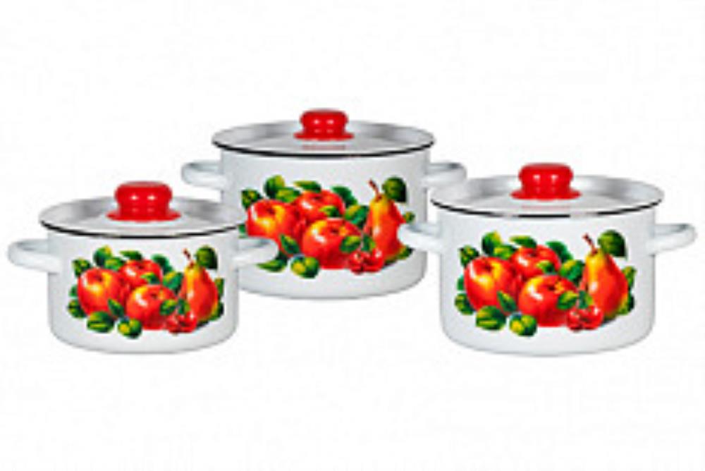 Набор эмал цил 3пр Яблоки-груша