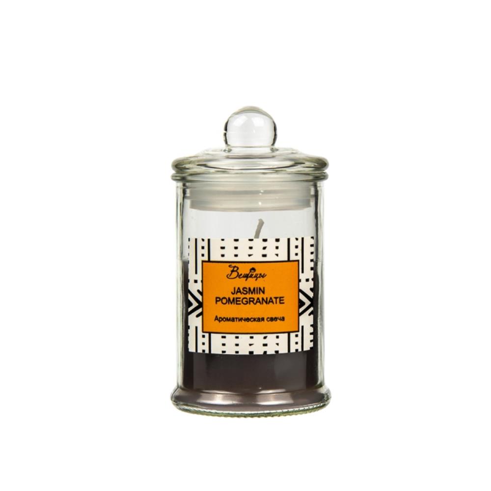 Ароматическая свеча JASMINE POMEGRANATE в стекле, Д60 Ш60 В110