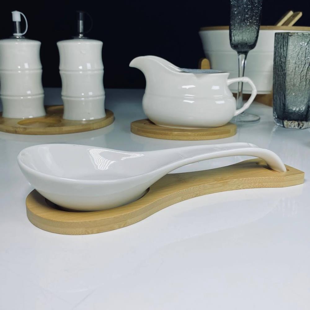 140-176 Ложка подставка 27см на нодставке BAMBOO в под.уп.(х36)Фарфор