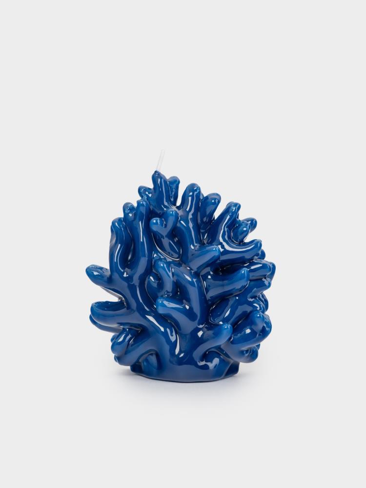 Свеча, 10x11 см, синяя, Коралл, Sea