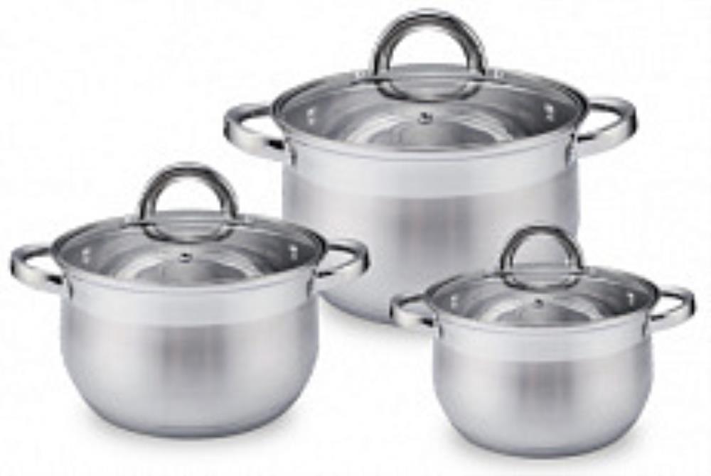 Набор 6 пр нерж кастрюли сфер 2,9, 4,0, 6,5л Bella ТМ Appetite