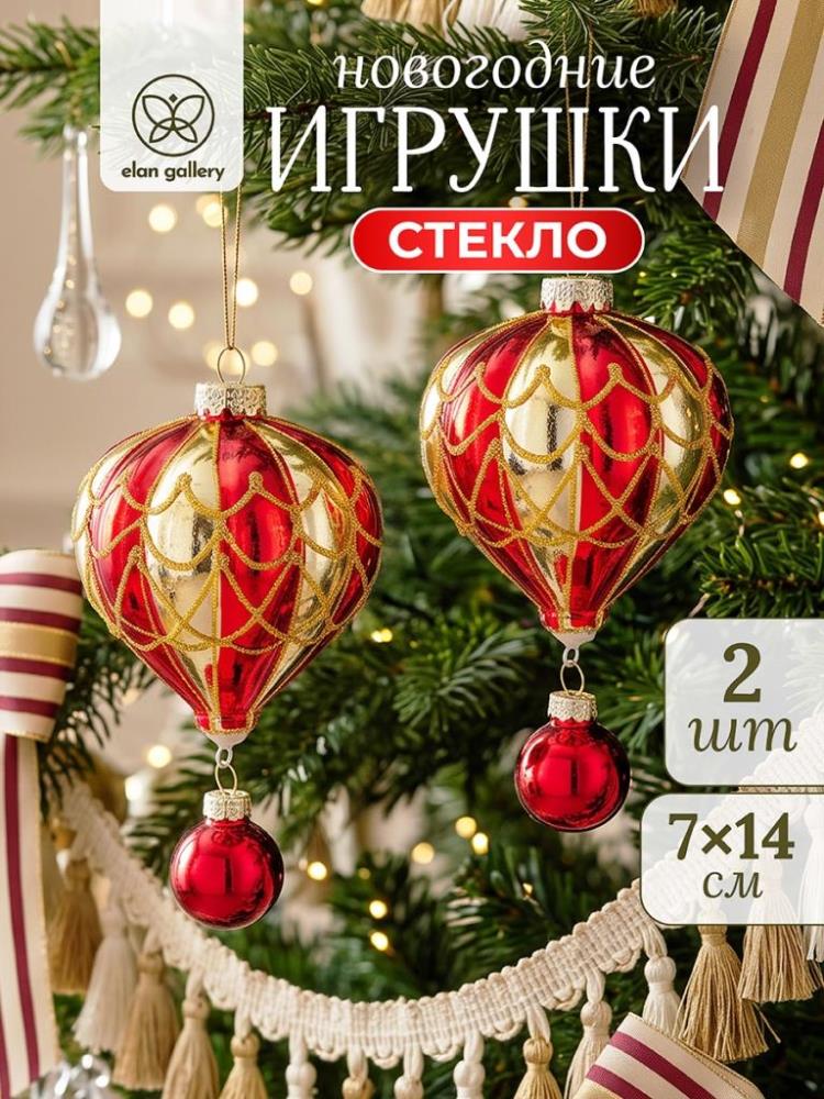 Набор стеклянных новогодних игрушек 4 пр. 7,5*14,5 см Набор стеклянных новогодних игрушек 4 пр. 7,5*14,5 см