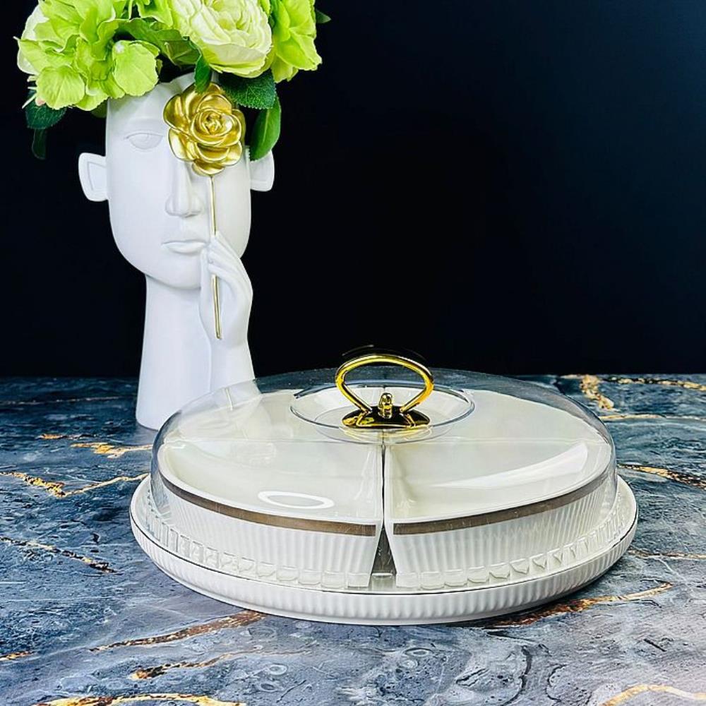 133-279 Менажница 28см ЭЛЛАДА с крышкой  в под.уп.(х8)Фарфор