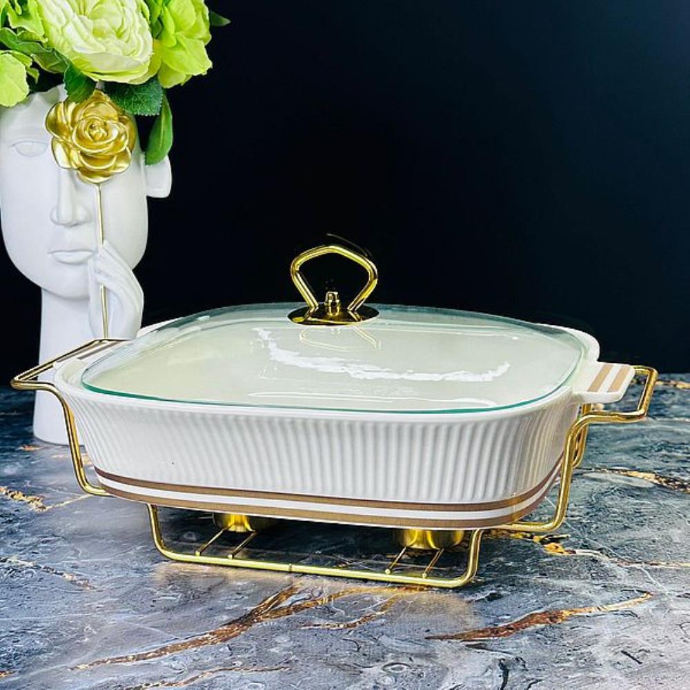 133-283 Сервировочный мармит 33см ЭЛЛАДА на подставке в под.уп.(х4)Фарфор