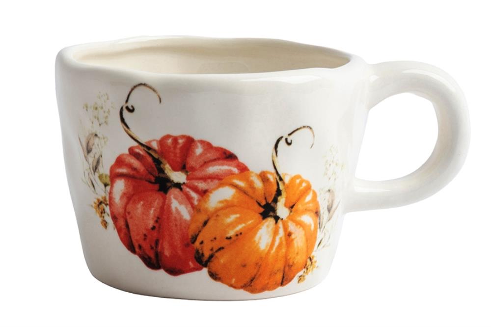 Кружка, 320 мл, керамика, молочная, Тыквы, Bright pumpkin