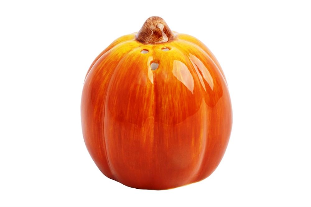 Емкость для соли или перца, 7 см, керамика, оранжевая, Тыква, Bright pumpkin