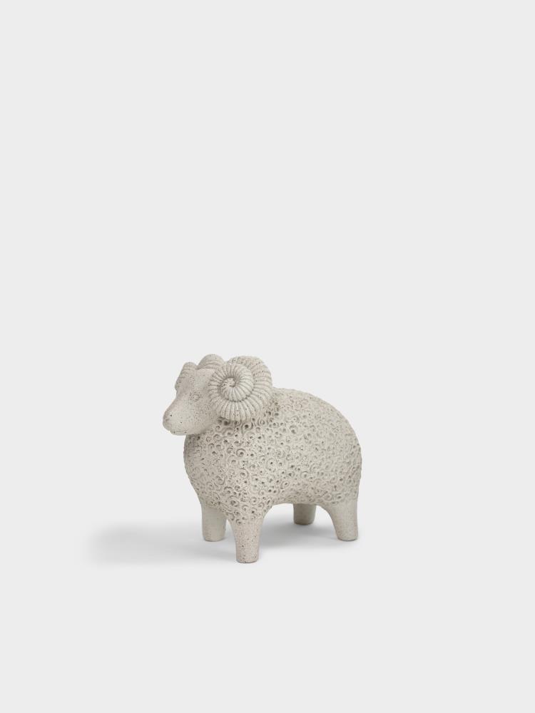 Статуэтка, 14 см, полирезин, белая, в крапинку, Барашек, Sheep Статуэтка, 14 см, полирезин, белая, в крапинку, Барашек, Sheep