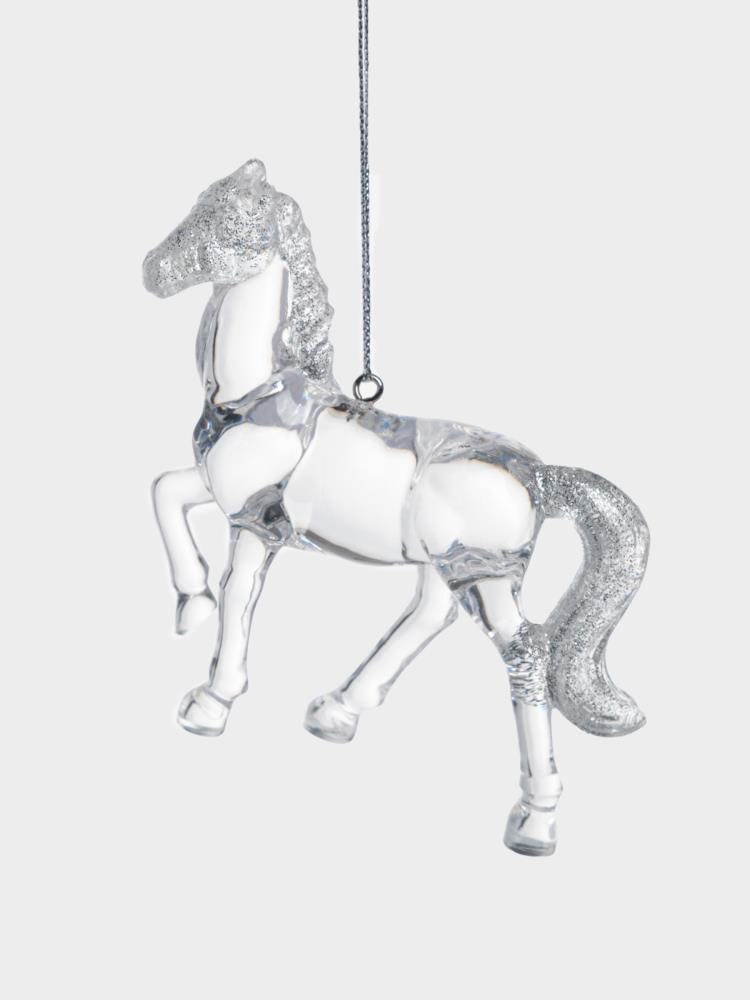 Игрушка елочная, 9 см, акрил, серебристая, Лошадь, Horse Игрушка елочная, 9 см, акрил, серебристая, Лошадь, Horse
