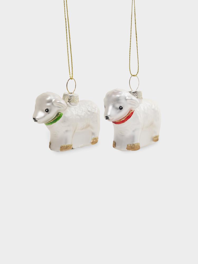 Игрушка елочная, 4 см, 2 шт, стекло, серебристая, Овечки, Sheep Игрушка елочная, 4 см, 2 шт, стекло, серебристая, Овечки, Sheep