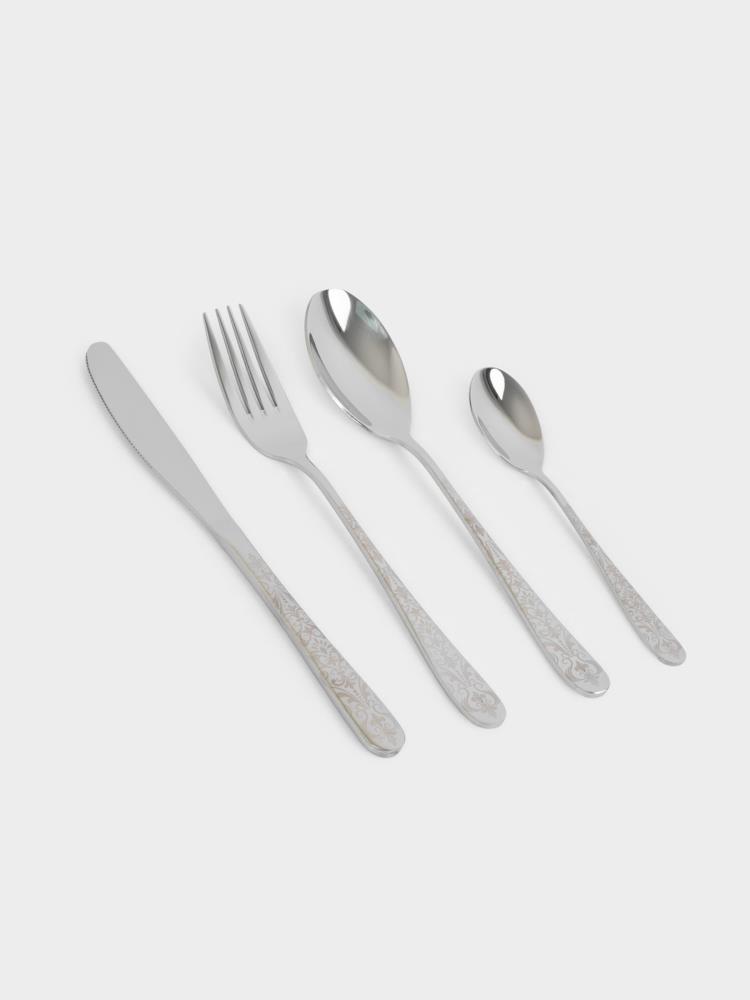 Столовые приборы, 6 перс, 24 пр, сталь, серебристые, Узоры, Valetta