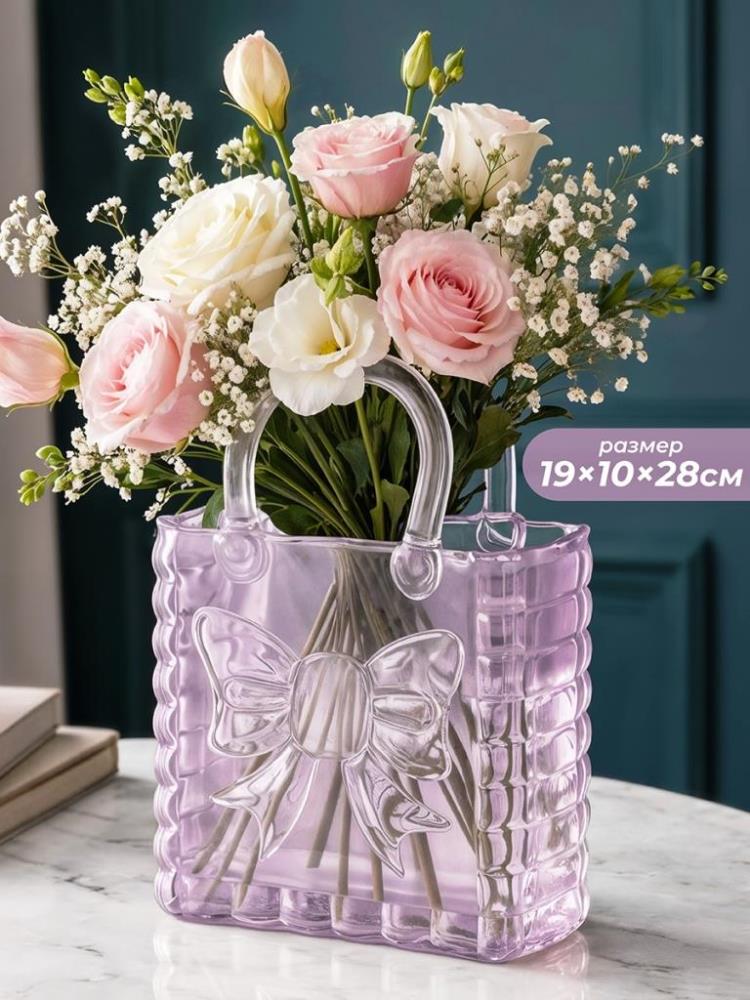 Ваза 19*10*28 см 2,3 л, прозрачный, стекло