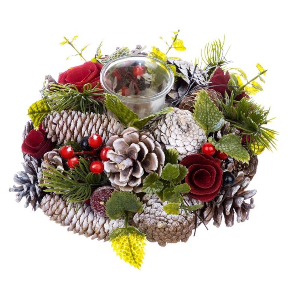 Новогоднее украшение подсвечник 22*22*11 см Новогоднее украшение подсвечник 22*22*11 см