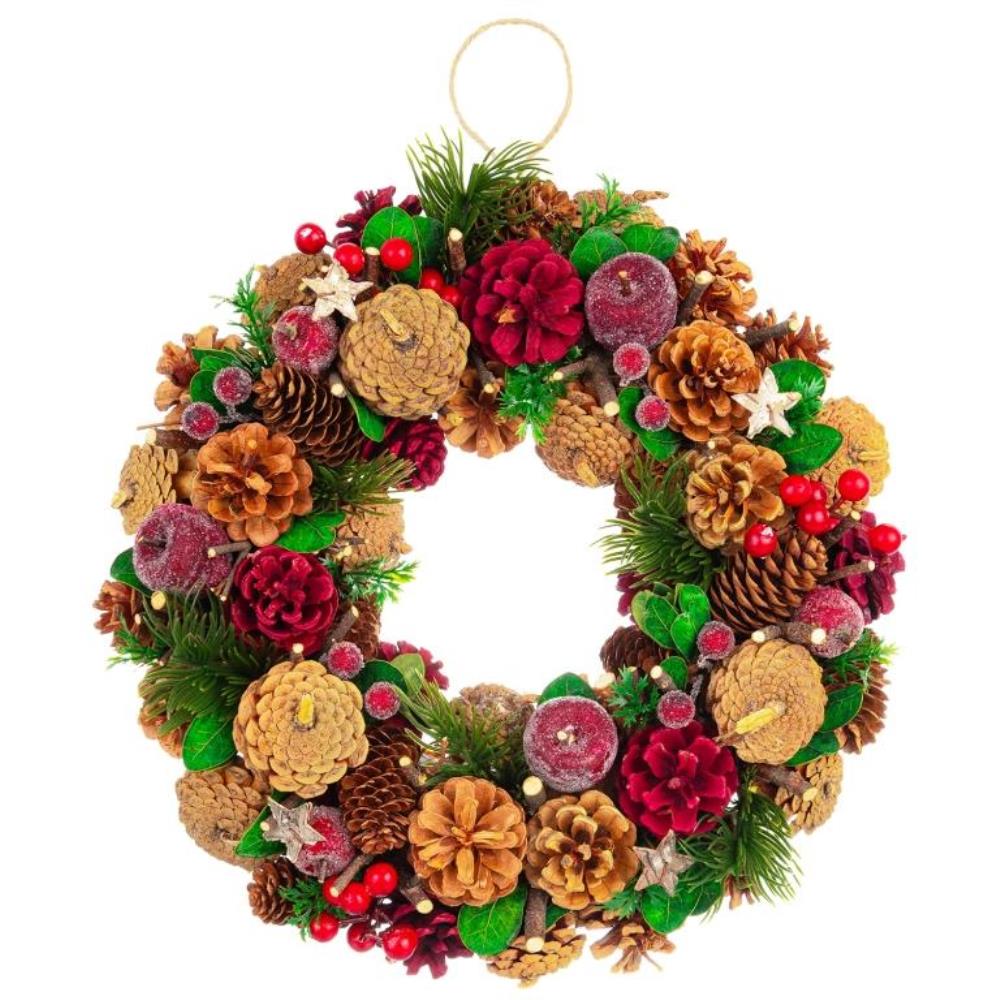 Новогоднее украшение венок 33*33*8 см Новогоднее украшение венок 33*33*8 см