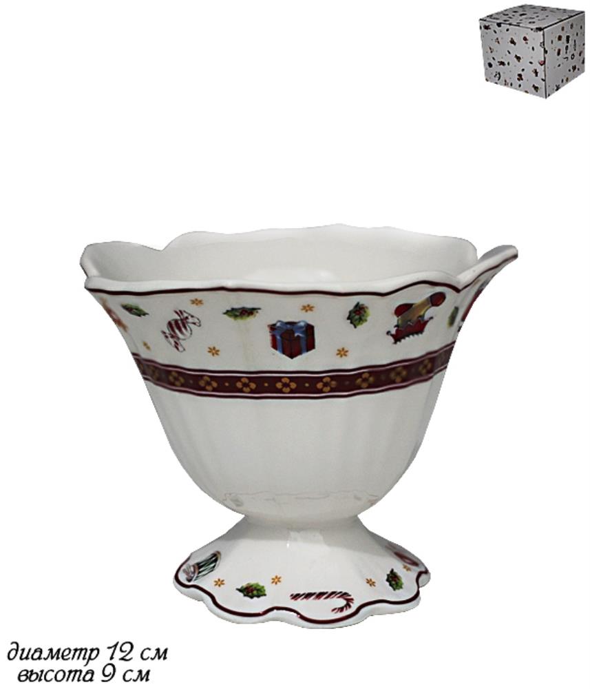 105-601 Креманка 12 см, высота 9 см  НОВЫЙ ГОД в под.уп.(х24) Фарфор 105-601 Креманка 12 см, высота 9 см  НОВЫЙ ГОД в под.уп.(х24) Фарфор