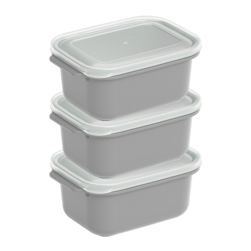 Прямоугольный контейнер  3*2000 мл  серебристо-серый(12шт)