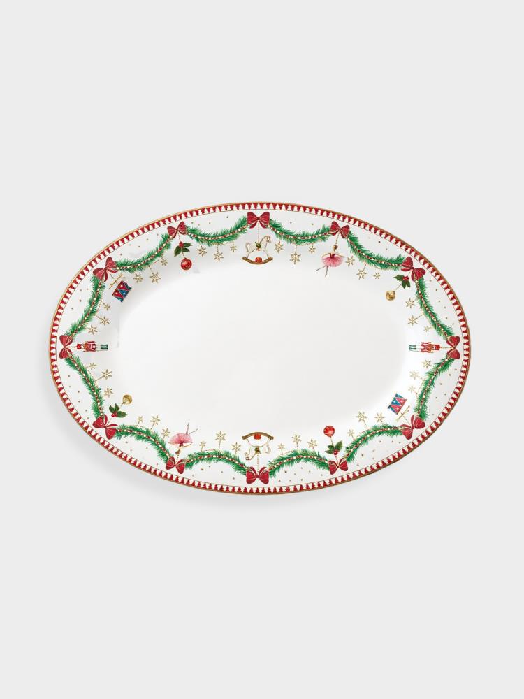 Блюдо, 35х23,5 см, фарфор P, белое, овальное, Новогодняя гирлянда, Magie de Noel Блюдо, 35х23,5 см, фарфор P, белое, овальное, Новогодняя гирлянда, Magie de Noel
