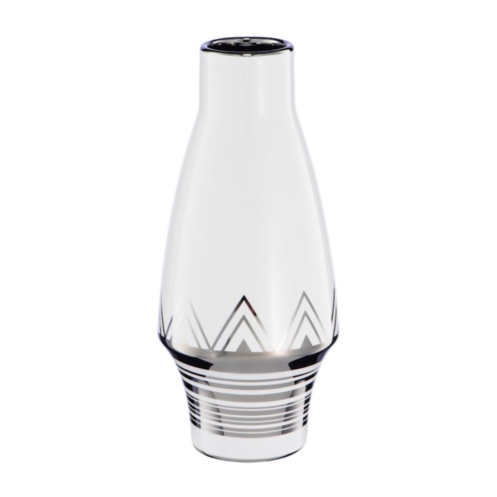 Декоративная ваза Геометрия, Д110 Ш110 В250, белый с серебром