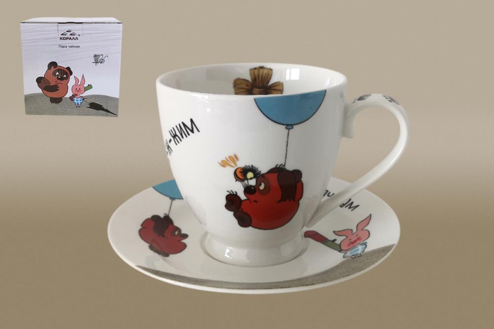 Винни-Пух Пара чайная круглая 400мл п/уп фарфор кратно 1