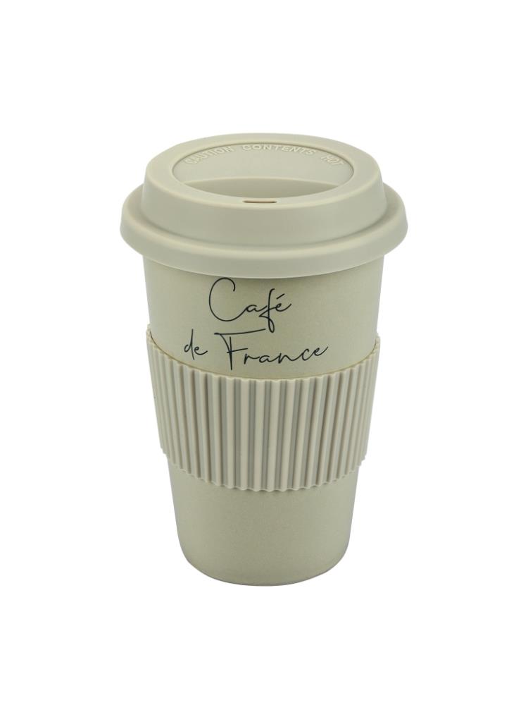 83-001 Кружка с силиконовой крышкой и манжетой 370мл, Linea di PORCELLANA