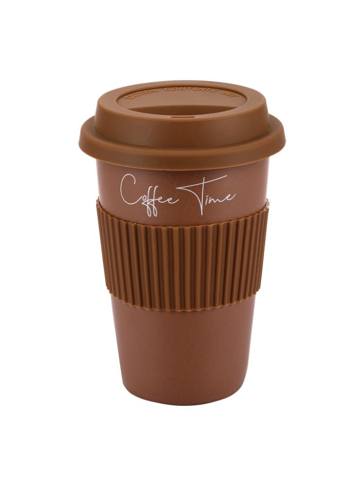 83-002 Кружка с силиконовой крышкой и манжетой 370мл, Linea di PORCELLANA