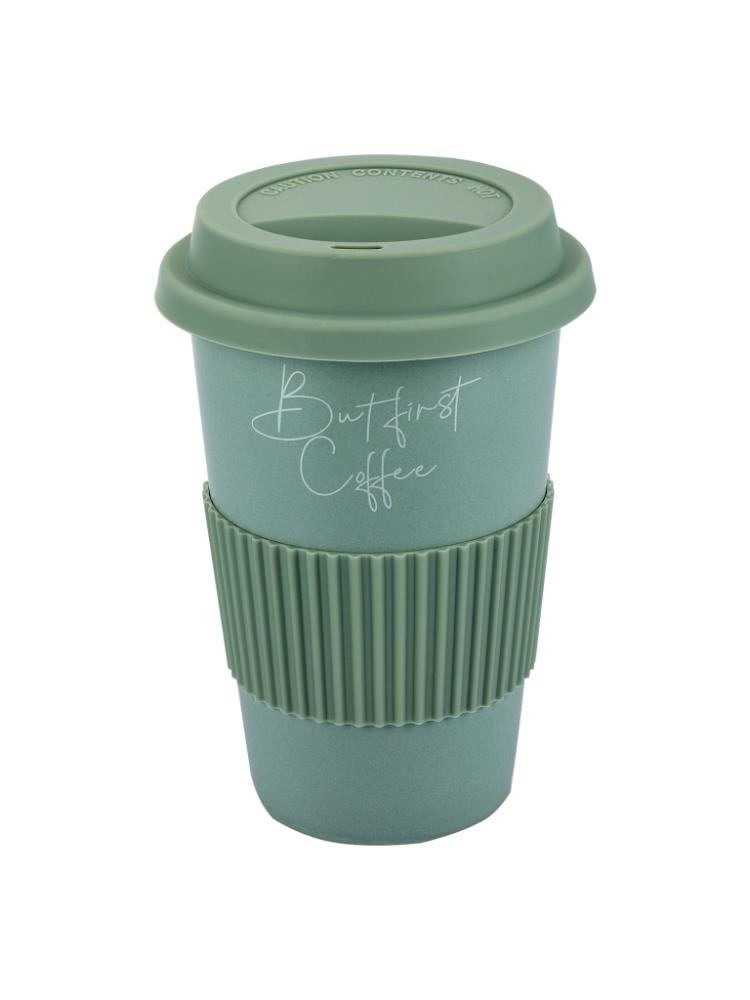 83-003 Кружка с силиконовой крышкой и манжетой 370мл, Linea di PORCELLANA