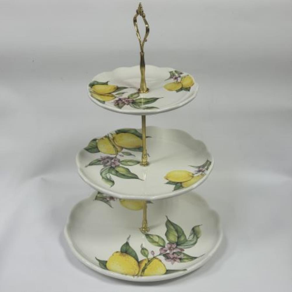 60177 Конфетница 3х ярусная Лимонный праздник LR (х16)