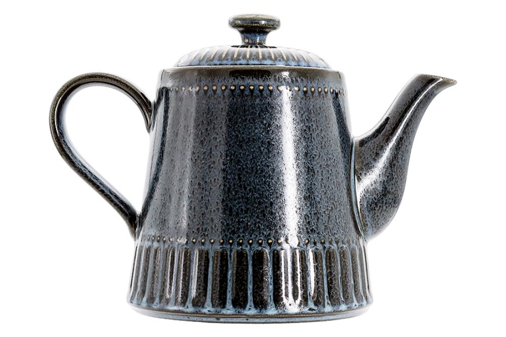 Ваза декоративная, 16,5 см, фарфор P, черно-синяя, в крапинку, Чайник, Black Kitchen