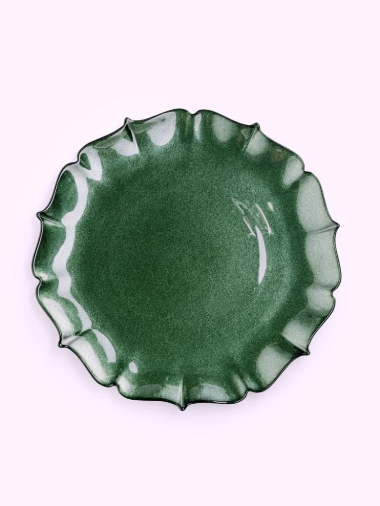 Тарелка обеденная, 28 см, стекло, зеленая, Seville Тарелка обеденная, 28 см, стекло, зеленая, Seville