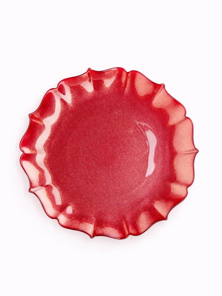 Тарелка закусочная, 21 см, стекло, красная, Seville Тарелка закусочная, 21 см, стекло, красная, Seville