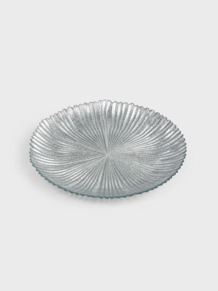 Тарелка закусочная, 21 см, стекло, серебристая, Avila