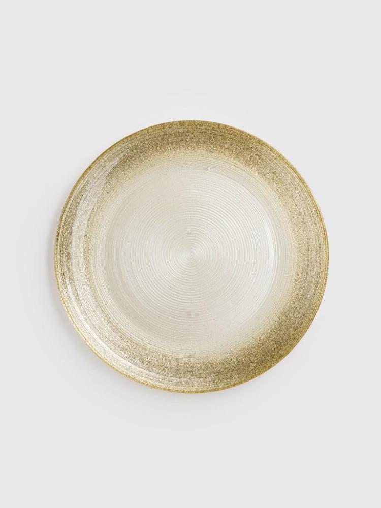 Тарелка закусочная, 21 см, стекло, молочная/шампань, Marbella