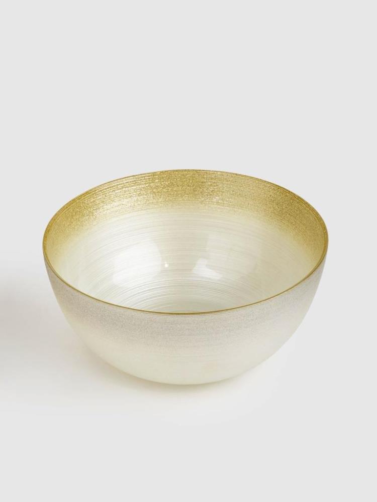 Салатник, 24х11 см, 1,7 л, стекло, молочный/шампань, Marbella