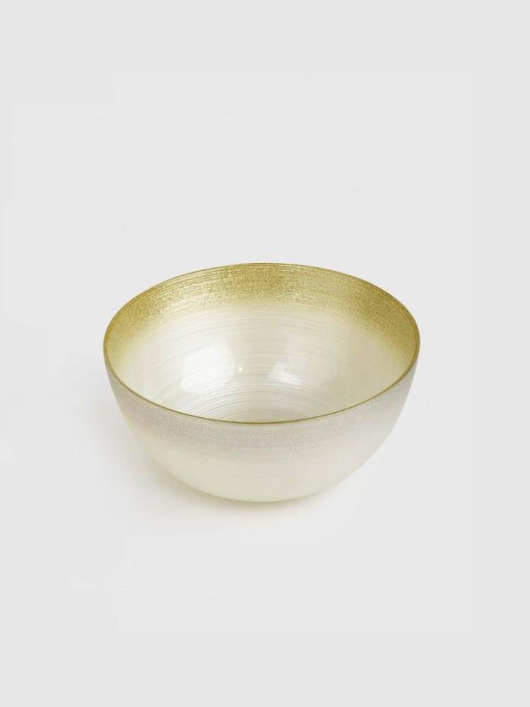 Салатник, 15х6 см, 440 мл, стекло, молочный/шампань, Marbella