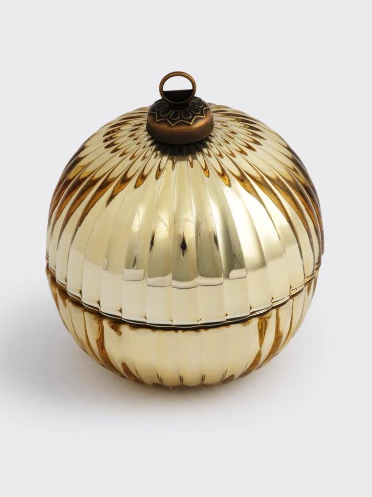 Емкость для хранения, 13х11 см, 180 мл, стекло/металл, шампань, Шар, Сhristmas time