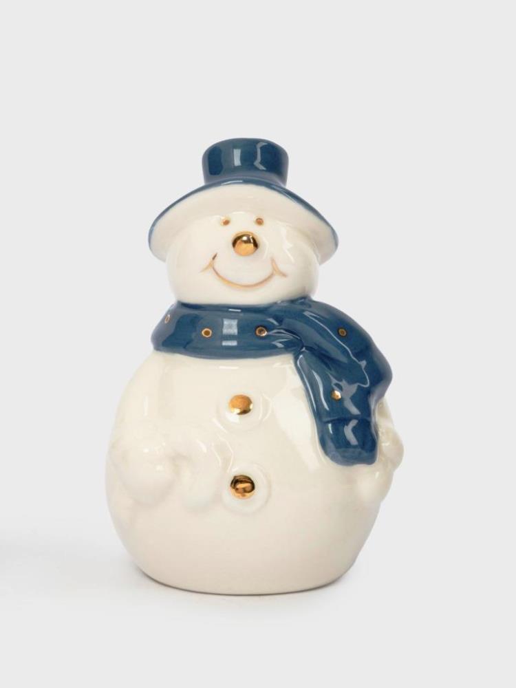 Емкость для соли или перца, 8 см, фарфор P, бело-голубая, Снеговик, Snowfall