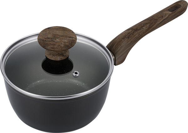 Ковш 1,3л с крышкой 16х8 см Linea TERRA (индукция)